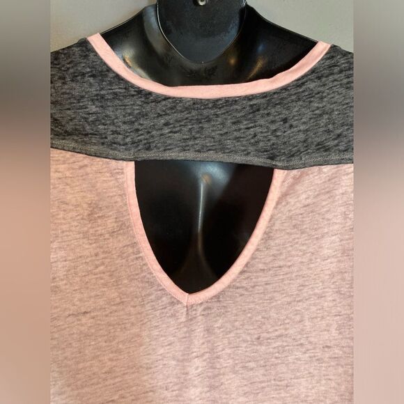 No Boundaries pink elephants semi sheer cut out back T-shirt - Picture 5 of 6